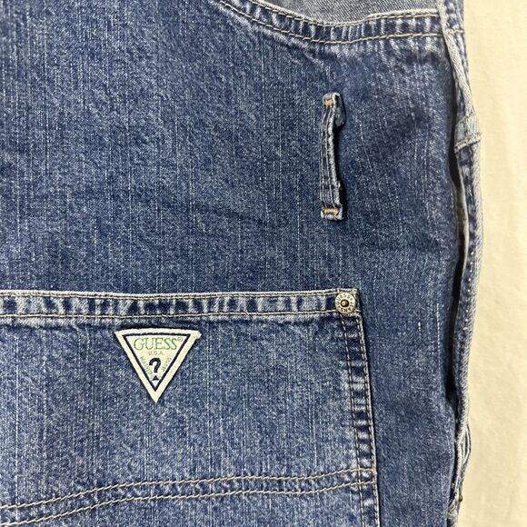 Guess Vintage 90s Y2K Medium Blue Wash Overalls USA Cotton Size XL Style 11737 - Picture 16 of 16